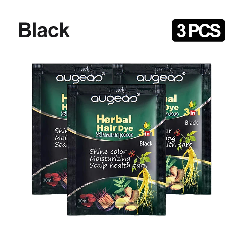 3/5 PCS Hair Dye Shampoo Natural Herbal Plant Fast Dye White Grey Removal Long-lasting Hair Color Products Hair Shampoo 30 ml