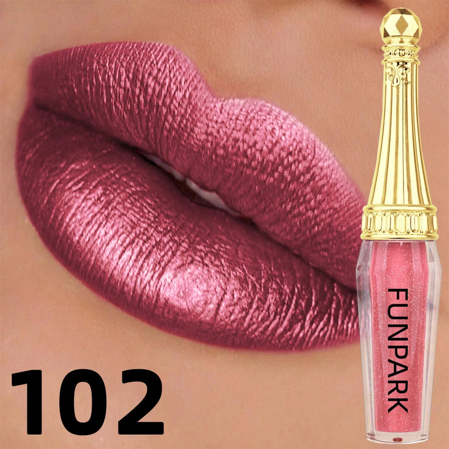 10 Colors Metallic Lip Gloss Long Lasting Liquid Lipstick Pearl Glitter High Pigment Lip Tint Korean Makeup Gifts Lip Oil Cosmet