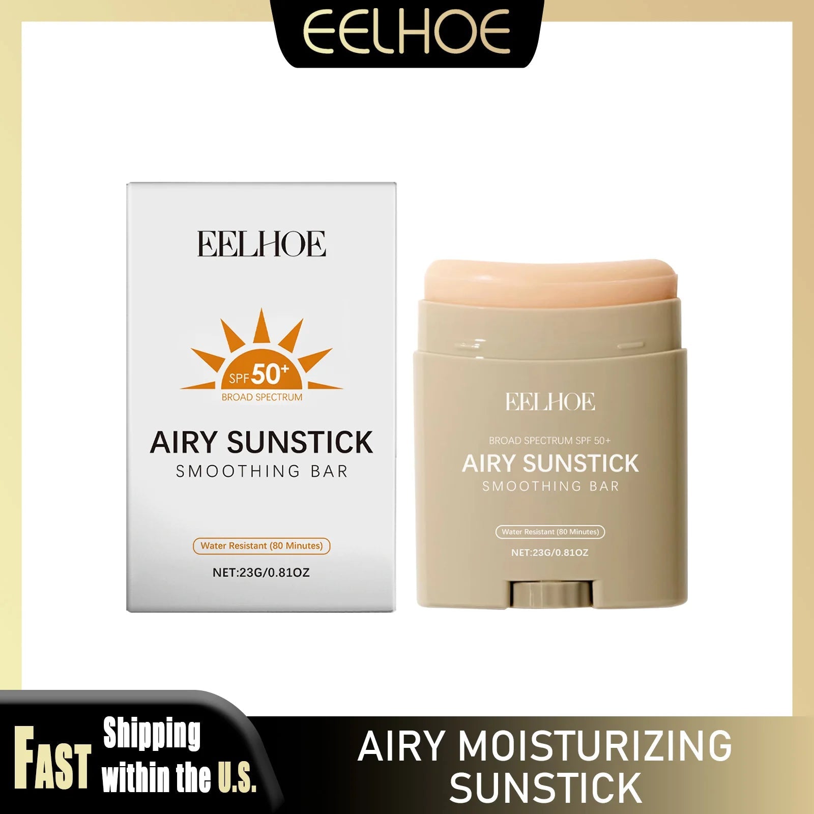 EELHOE 23g Moisturize Airy Sunstick SPF50+ Anti-UV Long-lasting Protector High Coverage Matte Natural Sunscreen Cream Skin Care Halalzen