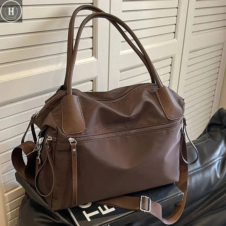 Vintage Nylon Women Shoulder Bag Large Capacity Waterproof Shoulder Bag Daily Commuting Handbag Travel Totes Bags Female Purses HALALZEN