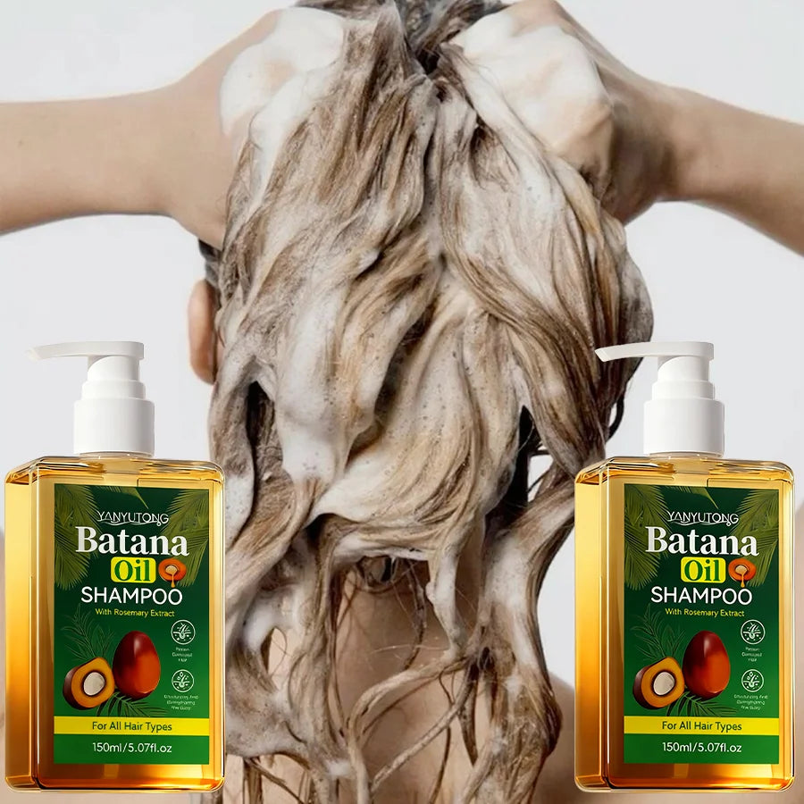 Organic Nourishing Batana Oil Shampoo & Conditioner Set for Damaged Hair, Strengthens, Prevents Hair Loss, and Controls Dandruff