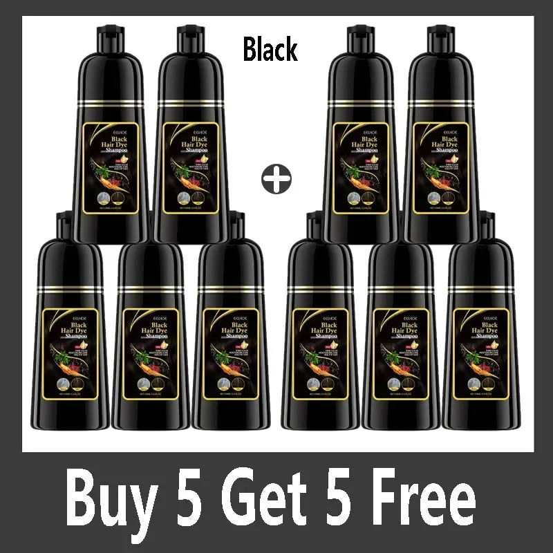 Instant Black Dye Shampoo Black Brown Hair Coloring Natural Herbal Ginseng Hair Repair Shampoo Grey White Hair Dyed Black
