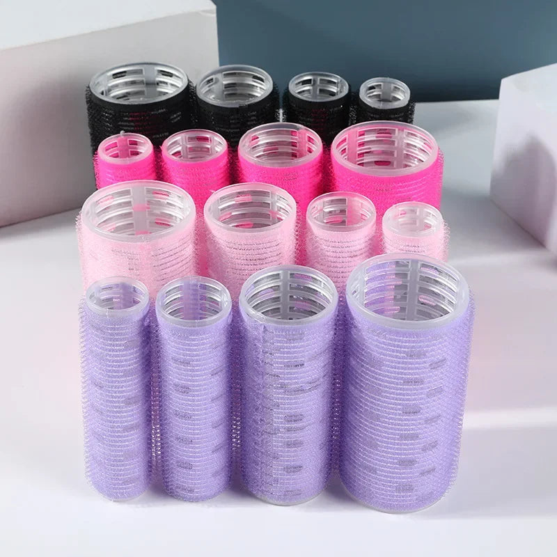 Self-adhesive Curling Tube Natural Stuckless Salon Hairdressing Curlers for Girl Beauty Styling Tool Pink Black Hair Roller Bang