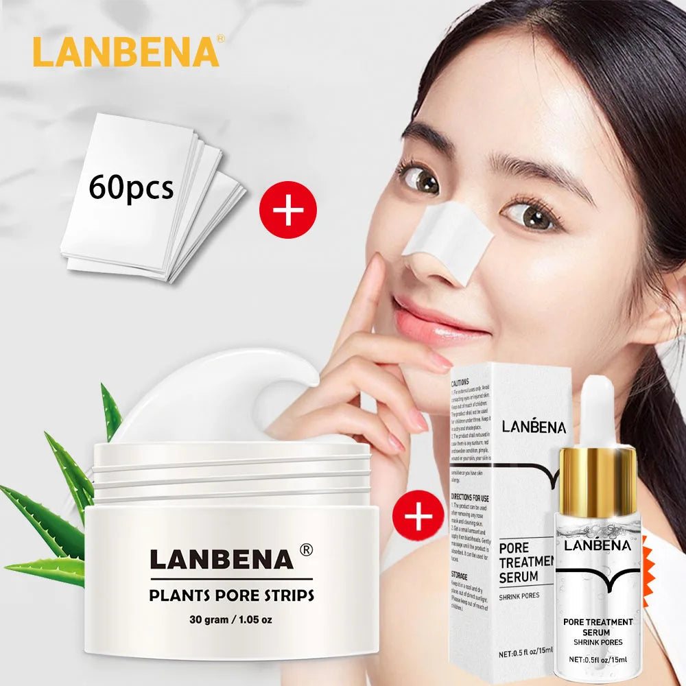 LANBENA Shrink Pore Essence 15ml Blackhead Nasal Black Mask Peeling Acne Treatment Face Serum Moisturizing Firming Skin Care Halalzen
