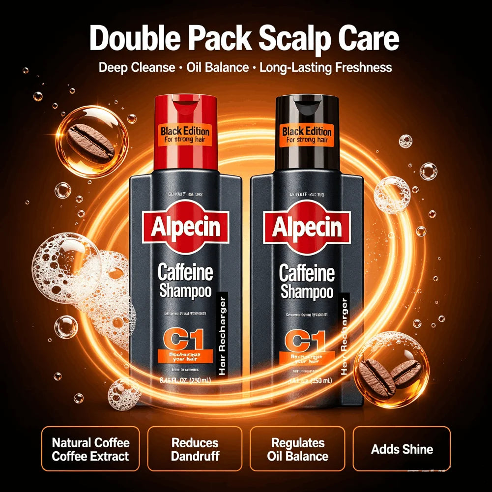 Germany Alpecin C1 Caffeine Shampoo Anti Hair Loss Oil Control Dandruff Removal Deeply Cleanses Hair Follicles Repair Hair