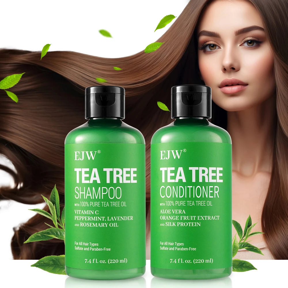 Tea Tree Oil Shampoo and Conditioner  Set| Refreshes Scalp, Soothes,Cleanses  Buildup, Clarifying for Oily Hair|Pure Tea Tree Halalzen