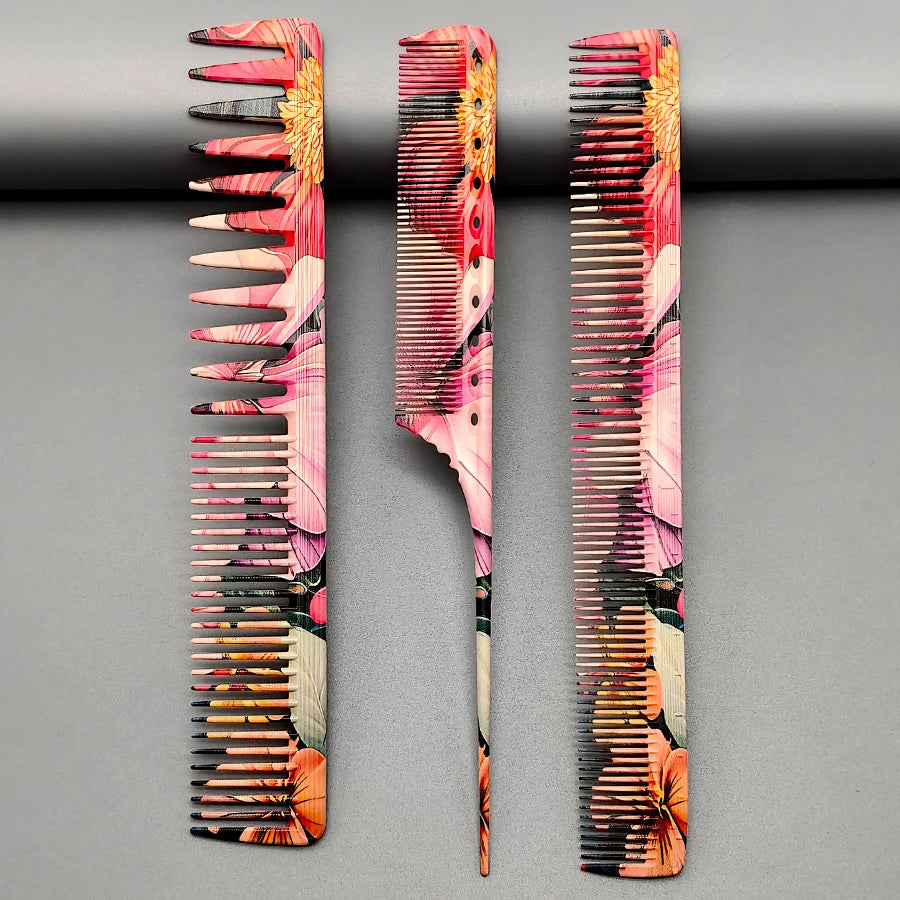 3Pcs Hairdressing Combs, Salon-Specific Hair Cutting Comb Set, Essential Styling and Trimming Combs for Hairstylists, Pointed Tail Comb, Men's Hair Comb, Women's Hair Comb, Rat Tail Comb, Pompadour Comb, Hairdressing Tools, H