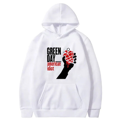 New Men Hoody GREEN DAY Printed Tops Round Neck For Womens Fashion Casual Soft Pullover Sweater Loose Men Comfortable Hoodies