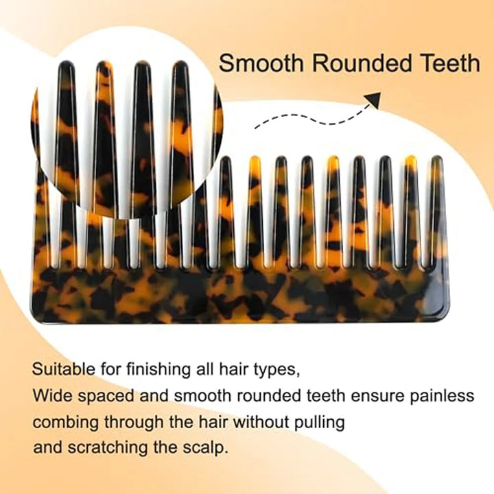 Wide Tooth Comb Set for Detangling Styling Curly Thick Hair All Hair Types Daily Hair Care Grooming Tool