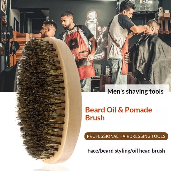 Professional Soft Boar Bristle Beard Brush Oval Handheld Shaving Brush For Men Oil Head Hair Styling Neck Duster Cleaning Tool Halalzen