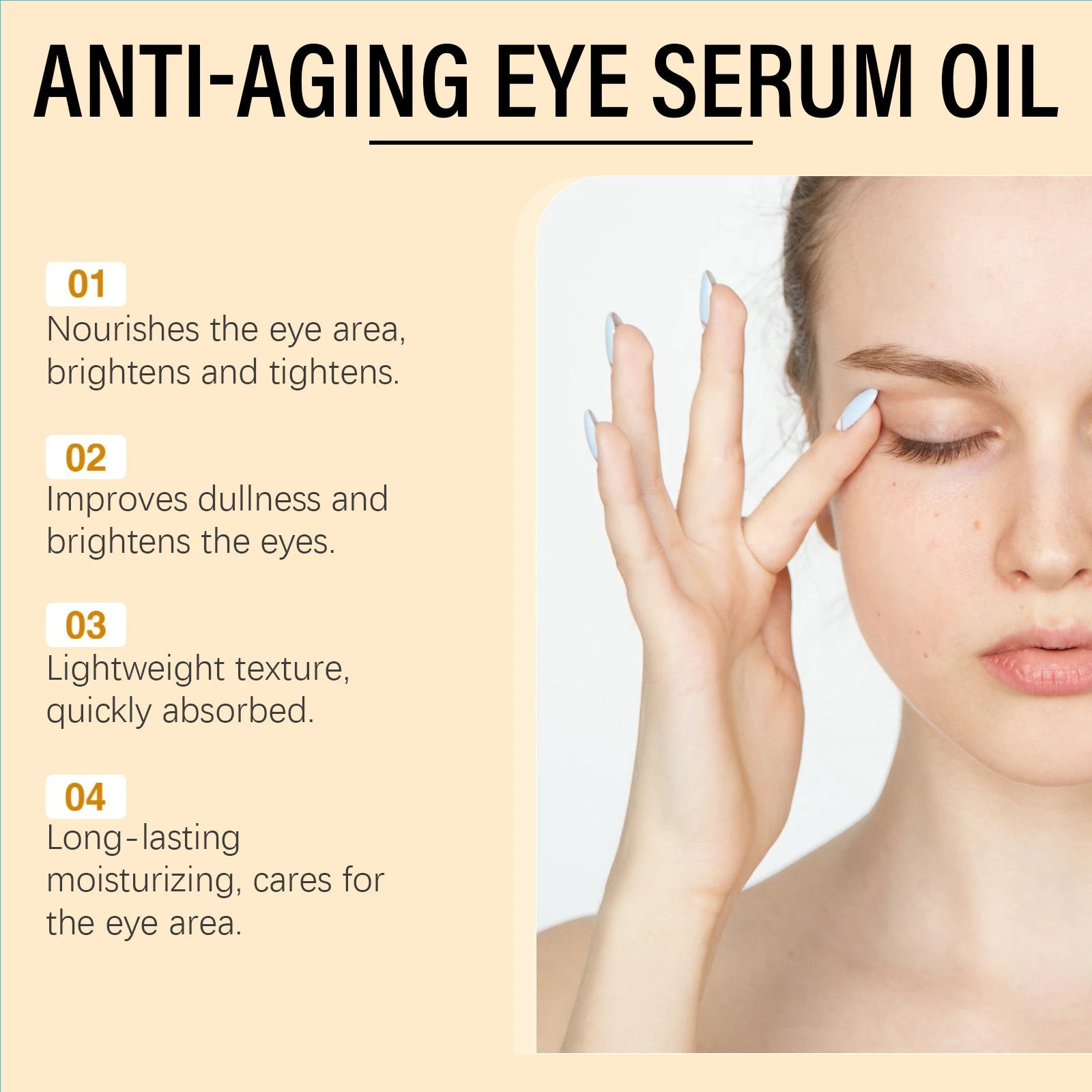 Anti Aging Eye Serum Oil Brightening Firming Fade Fine Lines Remove Puffiness Dark Circles Hydrating Smooth VC Eye Essence Oil Halalzen