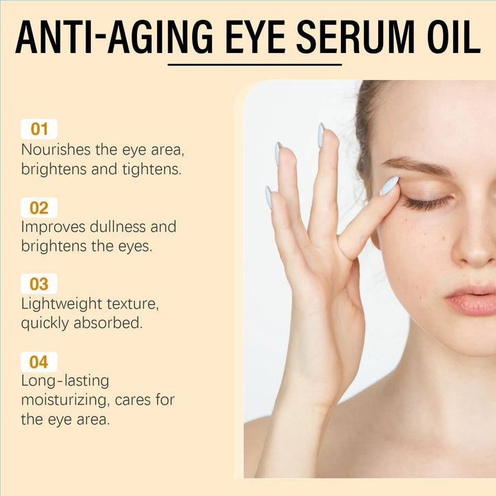 Anti Aging Eye Serum Oil Brightening Firming Fade Fine Lines Remove Puffiness Dark Circles Hydrating Smooth VC Eye Essence Oil Halalzen