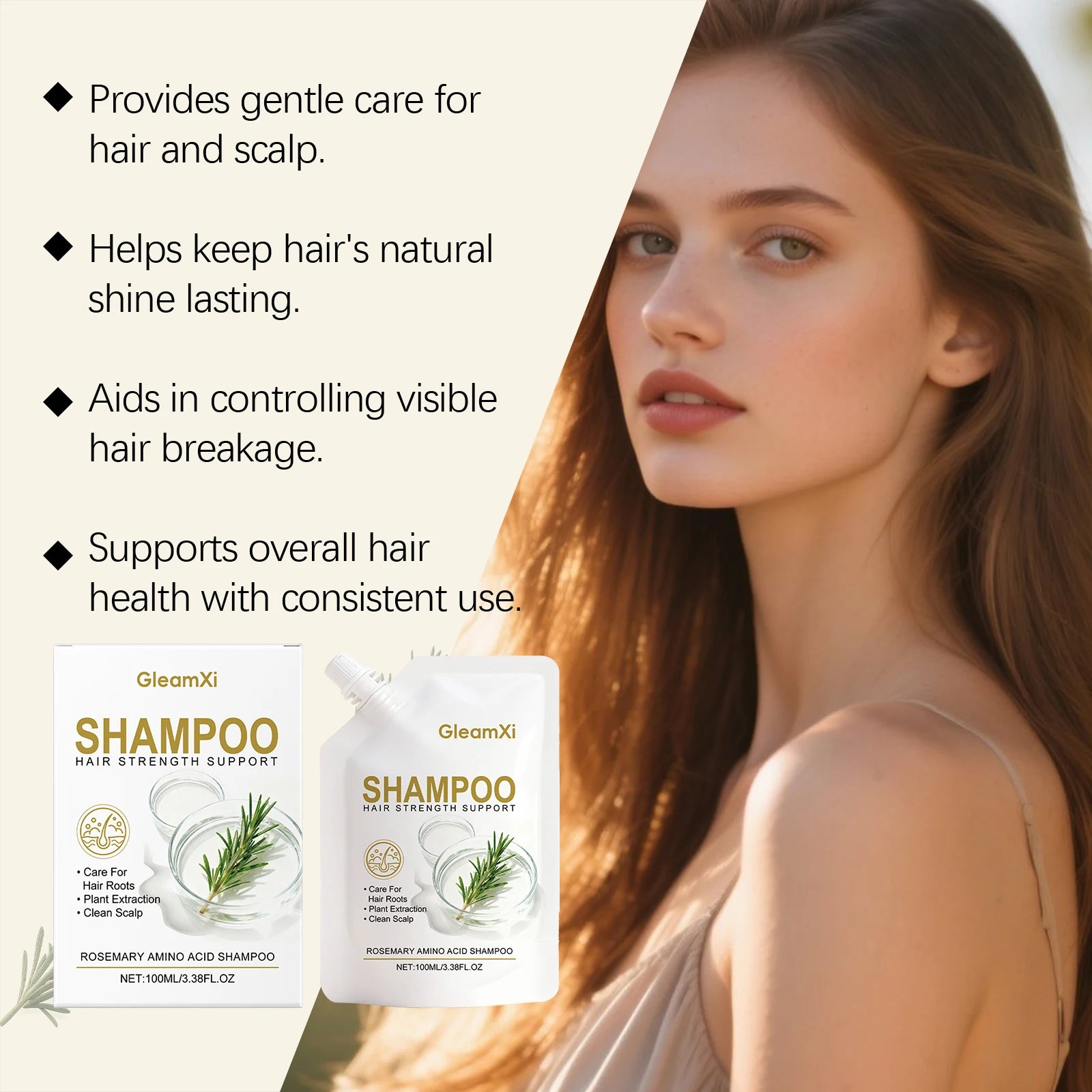 Rosemary Shampoo Amino Acid Volumizing For Oily Hair Scalp Care Thickening Frizz Control Shine Moisturizing Free Men Women