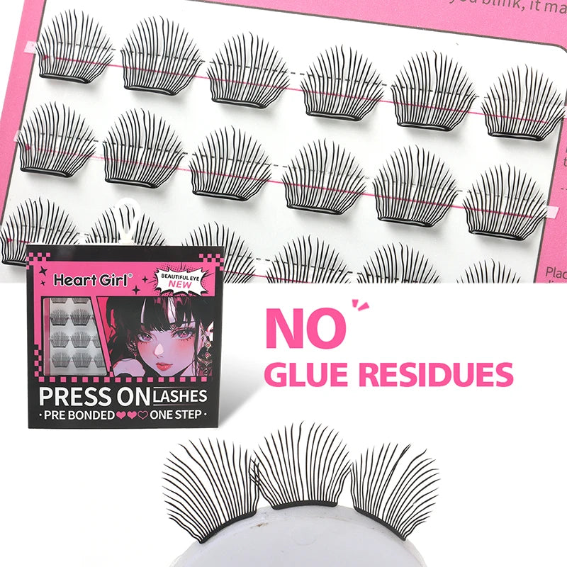Glue-free False Eyelashes Fluffy Thick & Curled Daily Party Lash Star Butterfly Manga Clusters DIY Eyelash Extension Makeup Tool