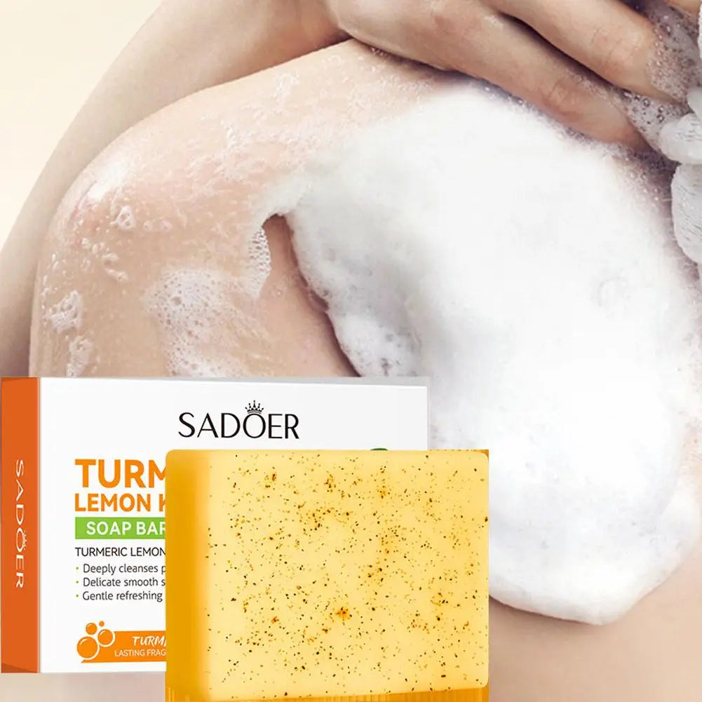 100g Kojic Acid Soap for Face, Turmeric Dark Spot Remover Soap Bar with Turmeric & Lemon & Hyaluronic Acid  Gentle Moisturising Halalzen