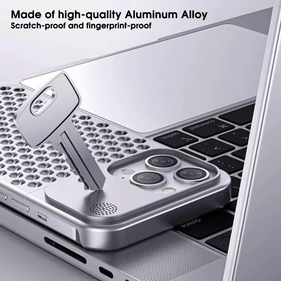 For iPhone 15 14 Plus 13 12 Pro Max Rimless Aluminum Metal Aromatherapy Case Heat Dissipation Anti-Scratch Shockproof Slim Cover