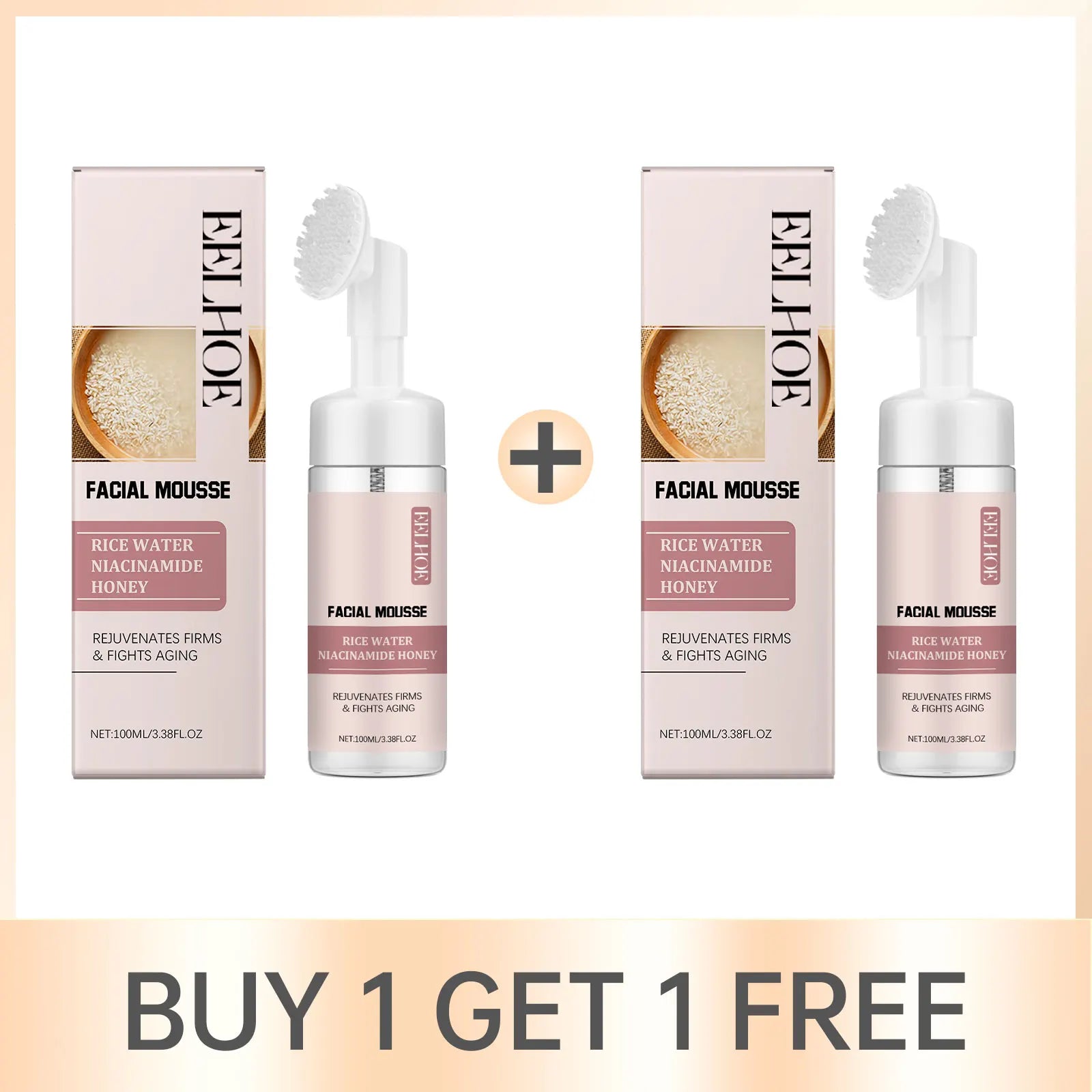 Rice Facial Cleanser Exfoliating Remove Dirt Anti Acne Oil Control Deep Cleansing Pores Shrinking Brightening Cleansing Mousse Halalzen