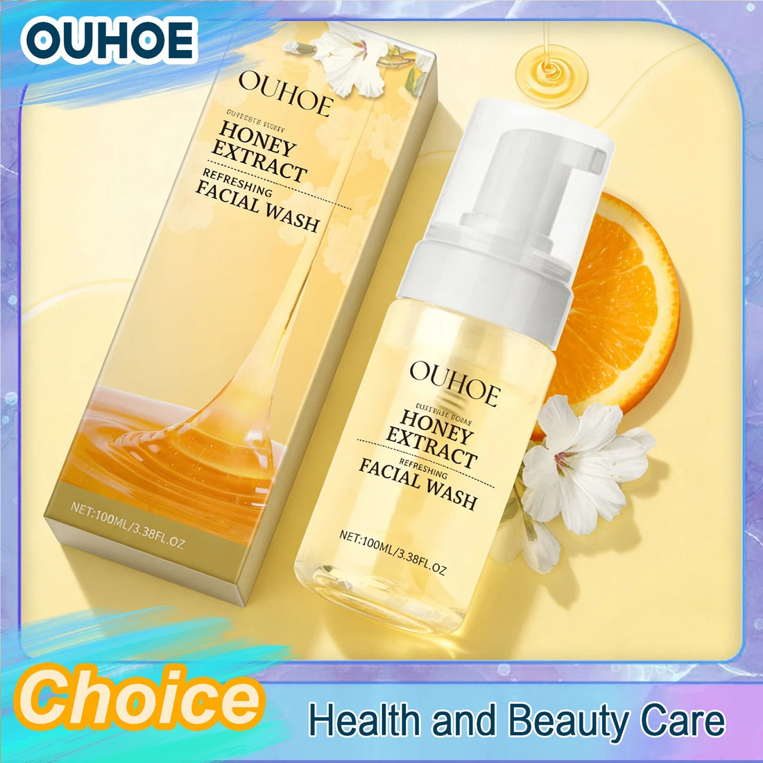 Honey Facial  Foaming Cleanser Gentle Oil Control Reduce Acne Blackhead Purify Pore Soothing Relieve Redness Hydrating Face Wash Halalzen