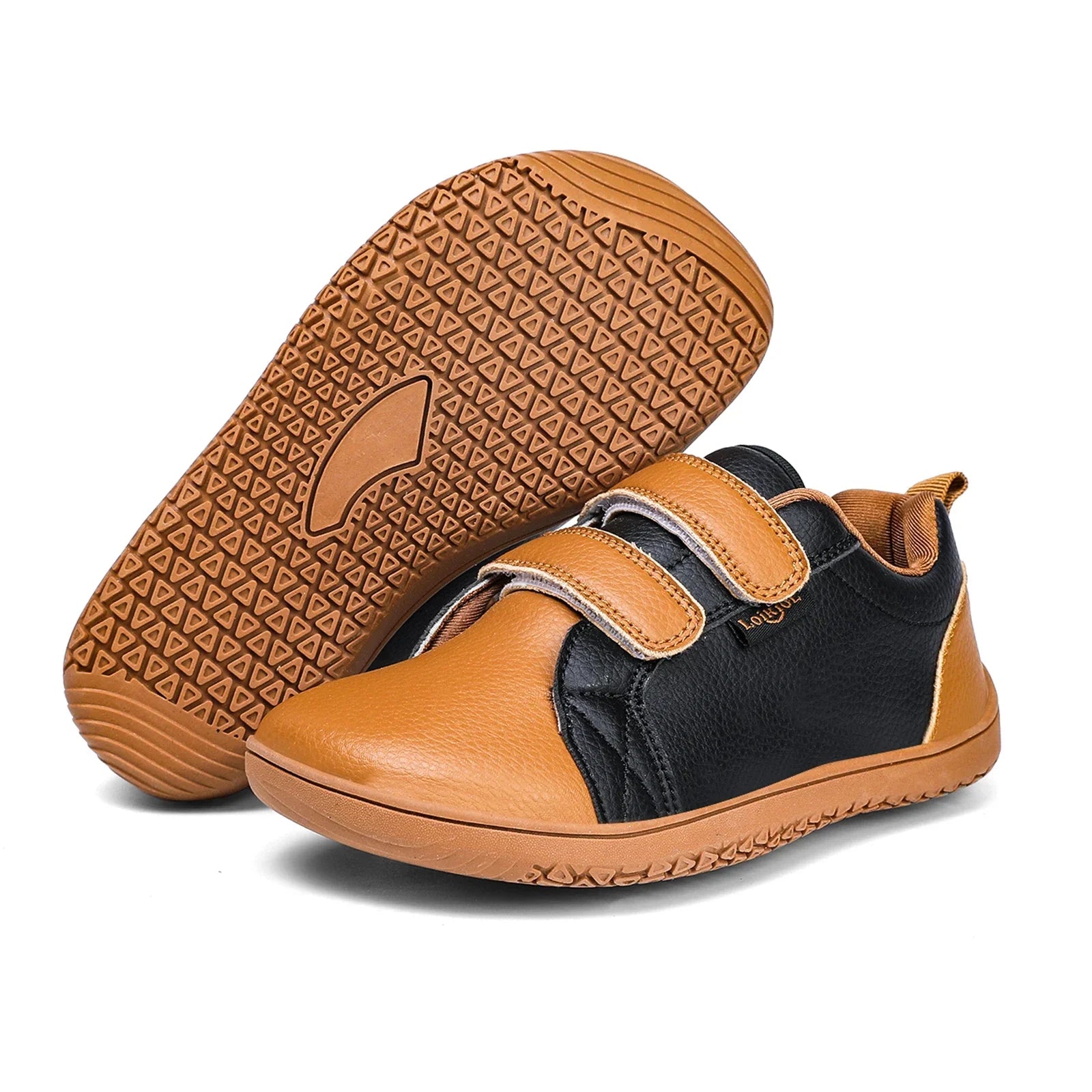 Boys Girls Barefoot Shoes Kids Wide Toe Minimalist Fashion Sneakers Lightweight Hook Loop Artificial Leather Walking Flats