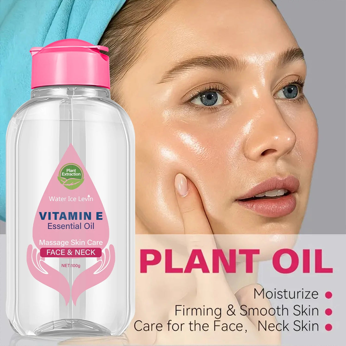 Vitamin E Essential Oil with Niacinamide & Ceramide - Face & Neck Massage Skin Care for Even Tone Halalzen