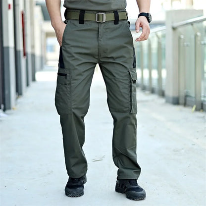 Men s Tactical Cargo Pants Lightweight Elastic Waist Outdoor Work Trousers with Multi-Pockets for Hiking and Camping