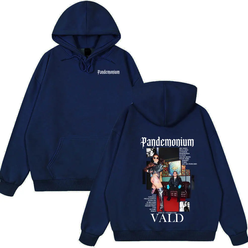 Hot Sale Wear Rapper Vald PANDEMONIUM Album Graphic Hoodie Men Women Hip Hop Fashion Hoodies Male Vintage Wear Winter Streetwear