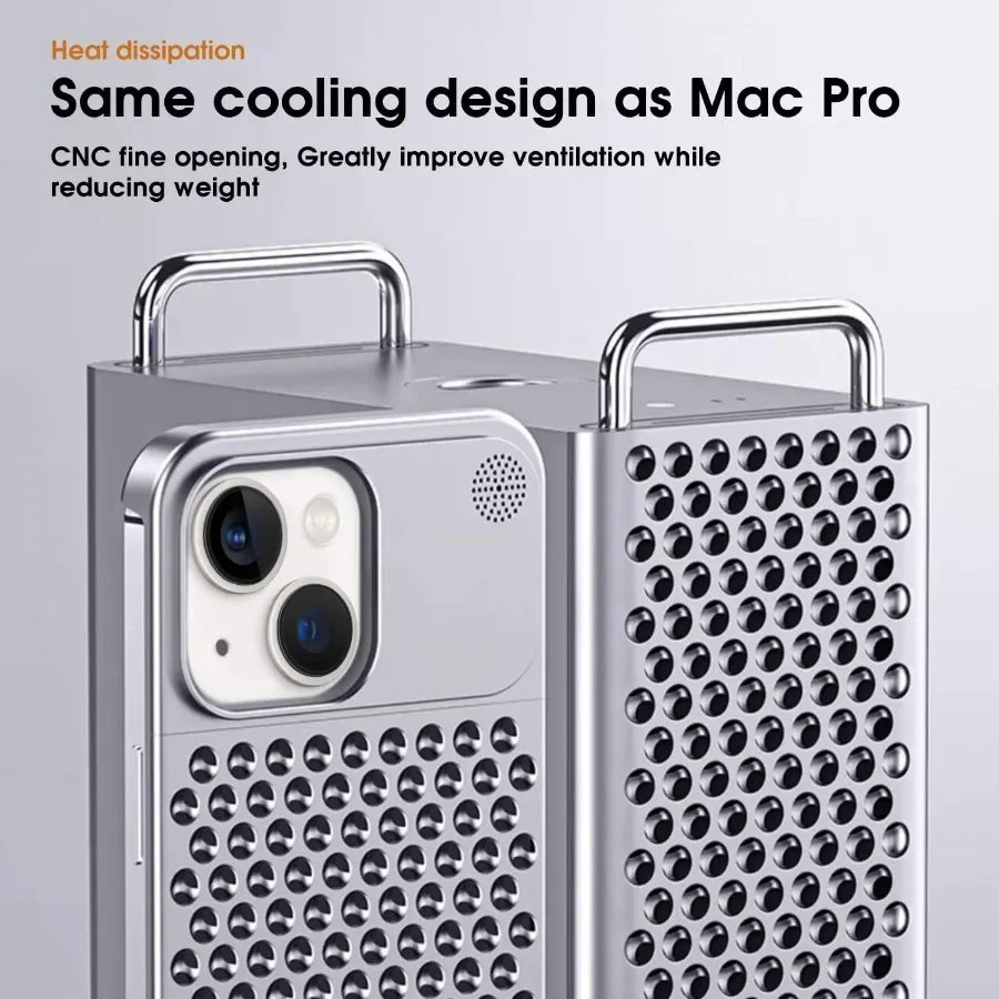 For iPhone 15 14 Plus 13 12 Pro Max Rimless Aluminum Metal Aromatherapy Case Heat Dissipation Anti-Scratch Shockproof Slim Cover