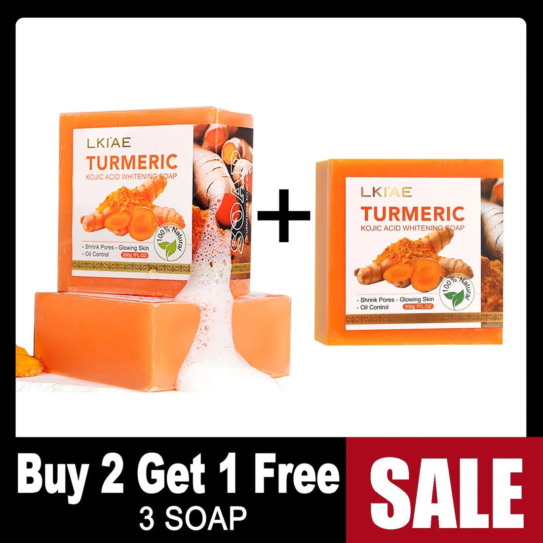 Natural Turmeric Whitening Body Wash, Deeply Clean Skin, Remove Dark Spot, Pimple, Acne, Smooth Skin, For Face & Body Soap Bar Halalzen