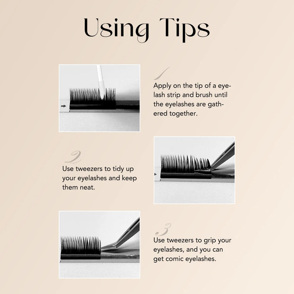 Gollee Comic Lash Styling Sealant 10ml Soft Brush Spike Eyelashes Styling Gel Non-White Residue for Salon Household Makeup Tools