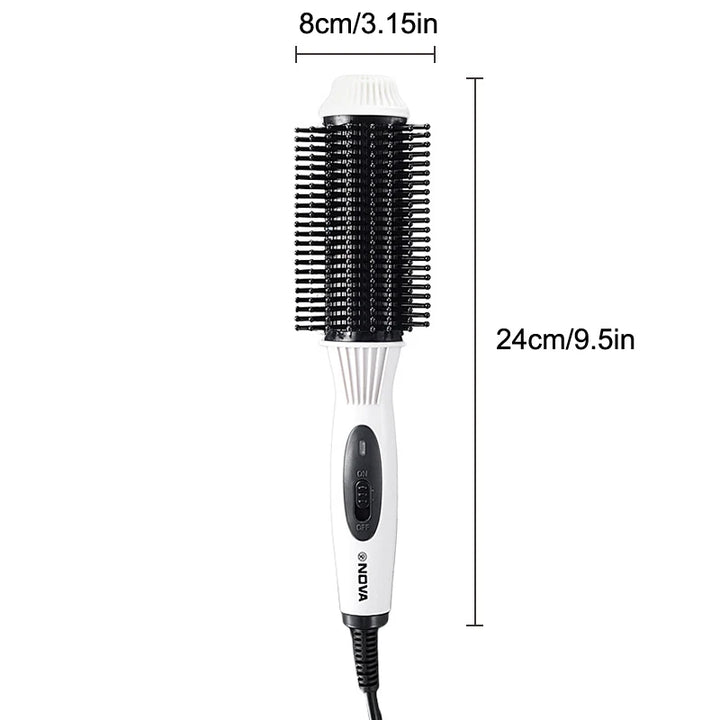 Multifunctional Heating Curling Iron Ceramic Heated Round Brush Electric Hair Straightener Brushes Professional Styling Tool