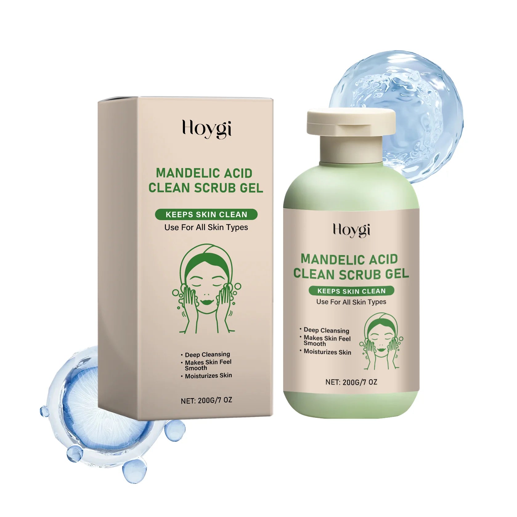 Mandelic Acid Body Clean Scrub Gel Exfoliating Gentle Dead Skin Remover Smoothing Skin Care Hydrating Deep Cleansing Scrub