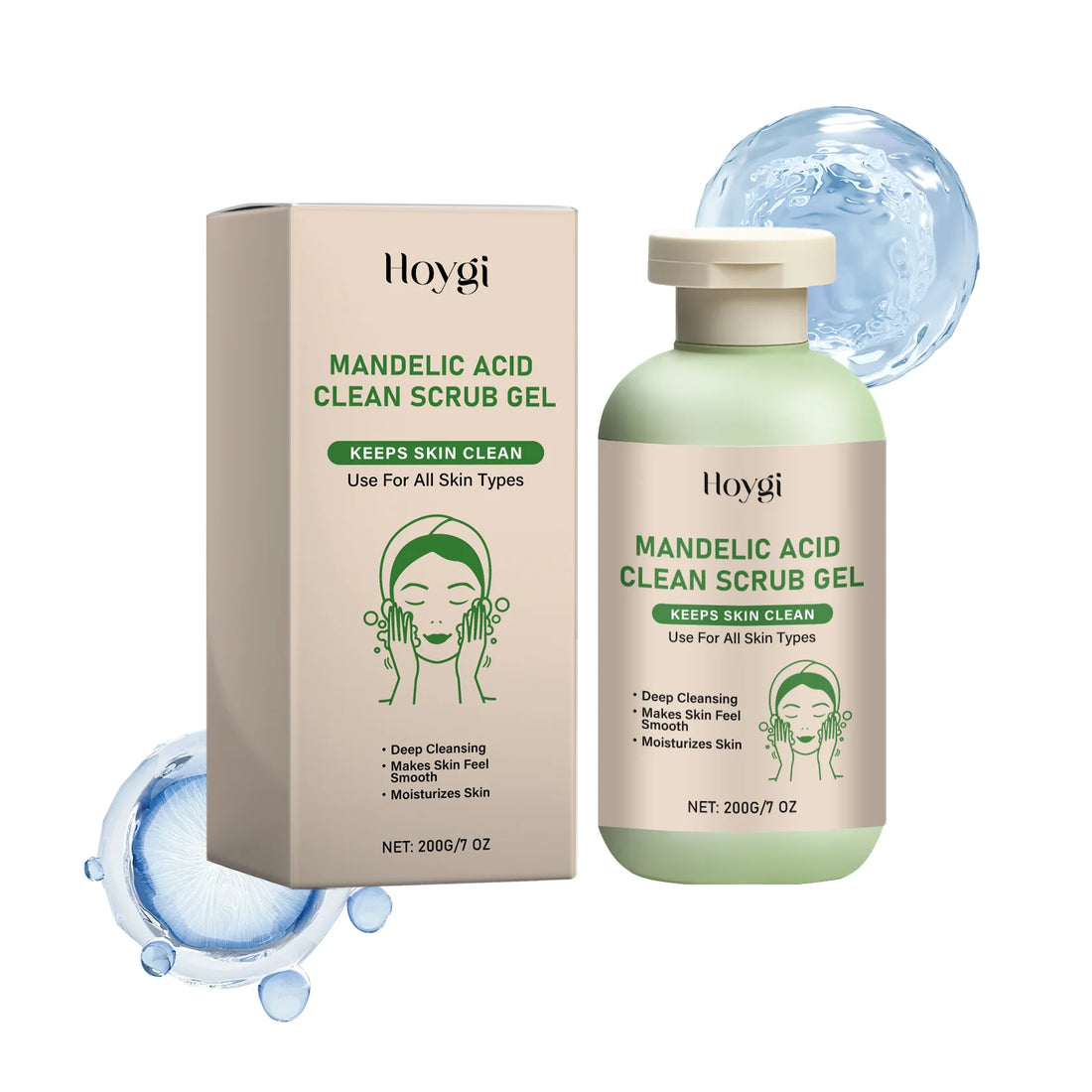 Mandelic Acid Body Clean Scrub Gel Exfoliating Gentle Dead Skin Remover Smoothing Skin Care Hydrating Deep Cleansing Scrub