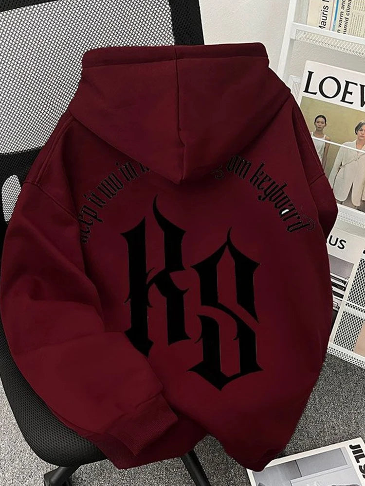 2025 Autumn Goth Fashion Letter Printed Hoodies For Man Hip Hop Cotton Fleece Hooded Sweatshirts Y2K Streetwear Pullover Hoody