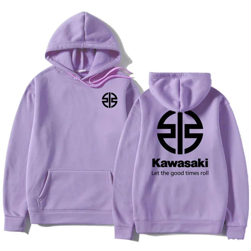 Spring and Autumn Men's New Kawasaki River Mark Logo Hoodie Women's Casual Sports Hoodie Couple Street Fashion Top