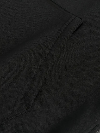 2025 Men's OTF Graffiti Print Hooded Sweatshirt - Loose Fit Thick Winter Pullover, Black and White Street Style with OTF Letters