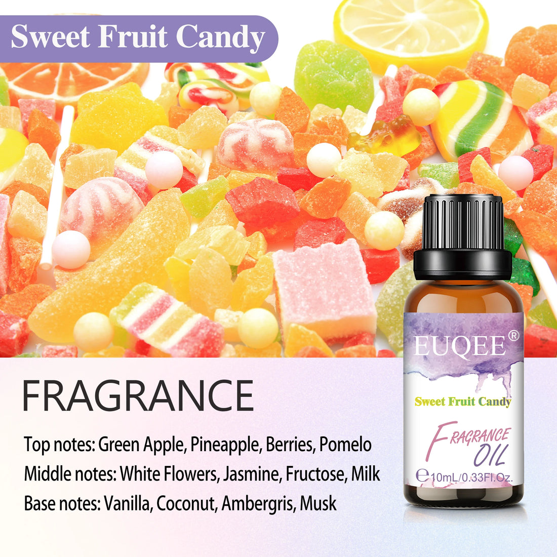 EUQEE 10ml 30ml 100ml Blend Essential Oil White Musk Baby Powder Almond & Vanilla Fragrance Oil for Diffuser Making Candle