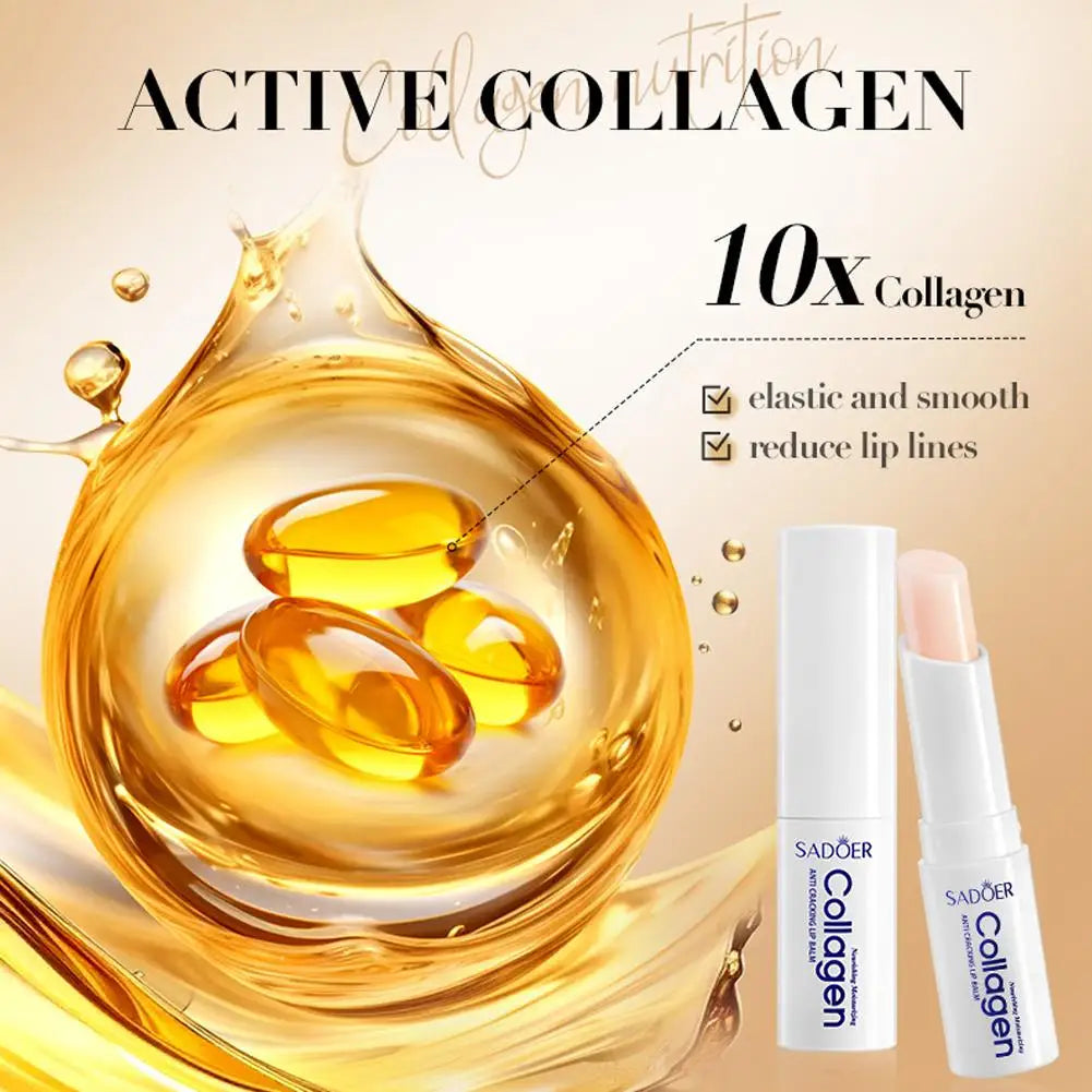 1/3/5/10PCS Collagen Lip Balm Fall And Winter Anti-Cracking Moisturizing Lip Balm Improve Hydration Plumping Antiaging