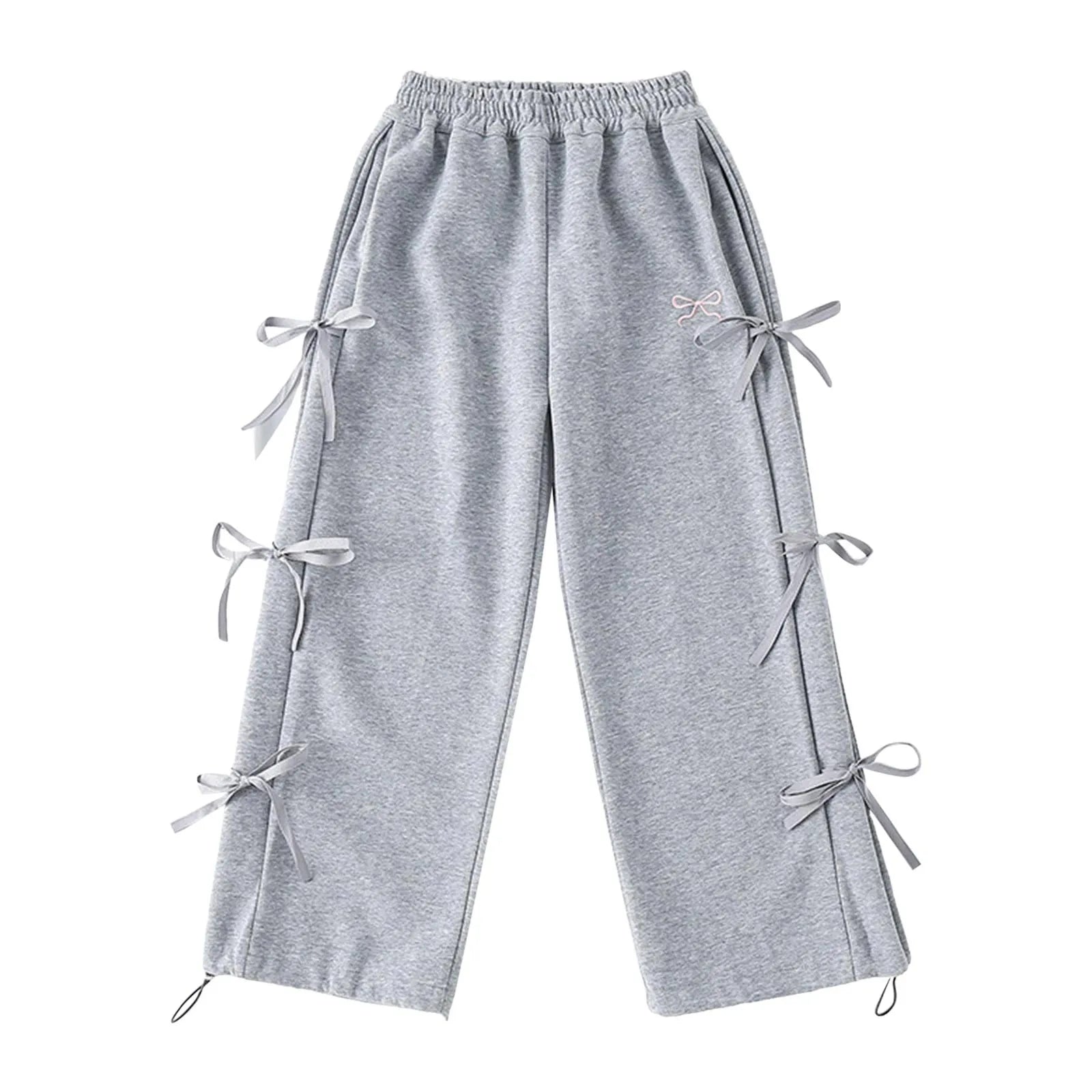 Girls Outfits Size 5 Children's Girls Spring Jogging Bottoms Fashion Plain Bow Sweatpants With Wide Toddler Girls Snow Pants 5t