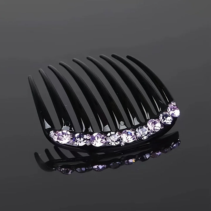 Rhinestone 9-Tooth Hair Comb Elegant Bangs Styling Clip with Secure Hold for Wedding Party Fashion Accessory