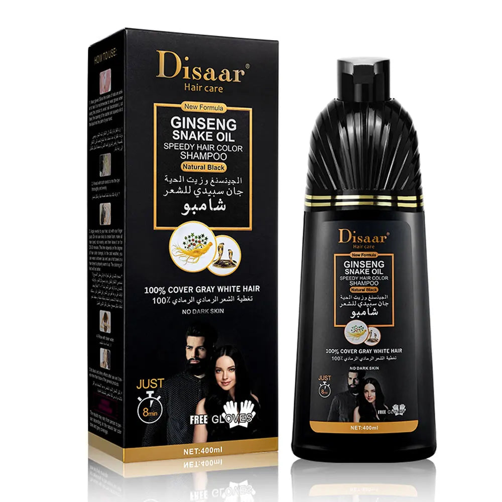 DISAAR 400ML Cover Grey Hair Morocco Argan Oil Care Fast Magic Black Hair Shampoo Dye Repair Damaged Improve Split Hair Rough