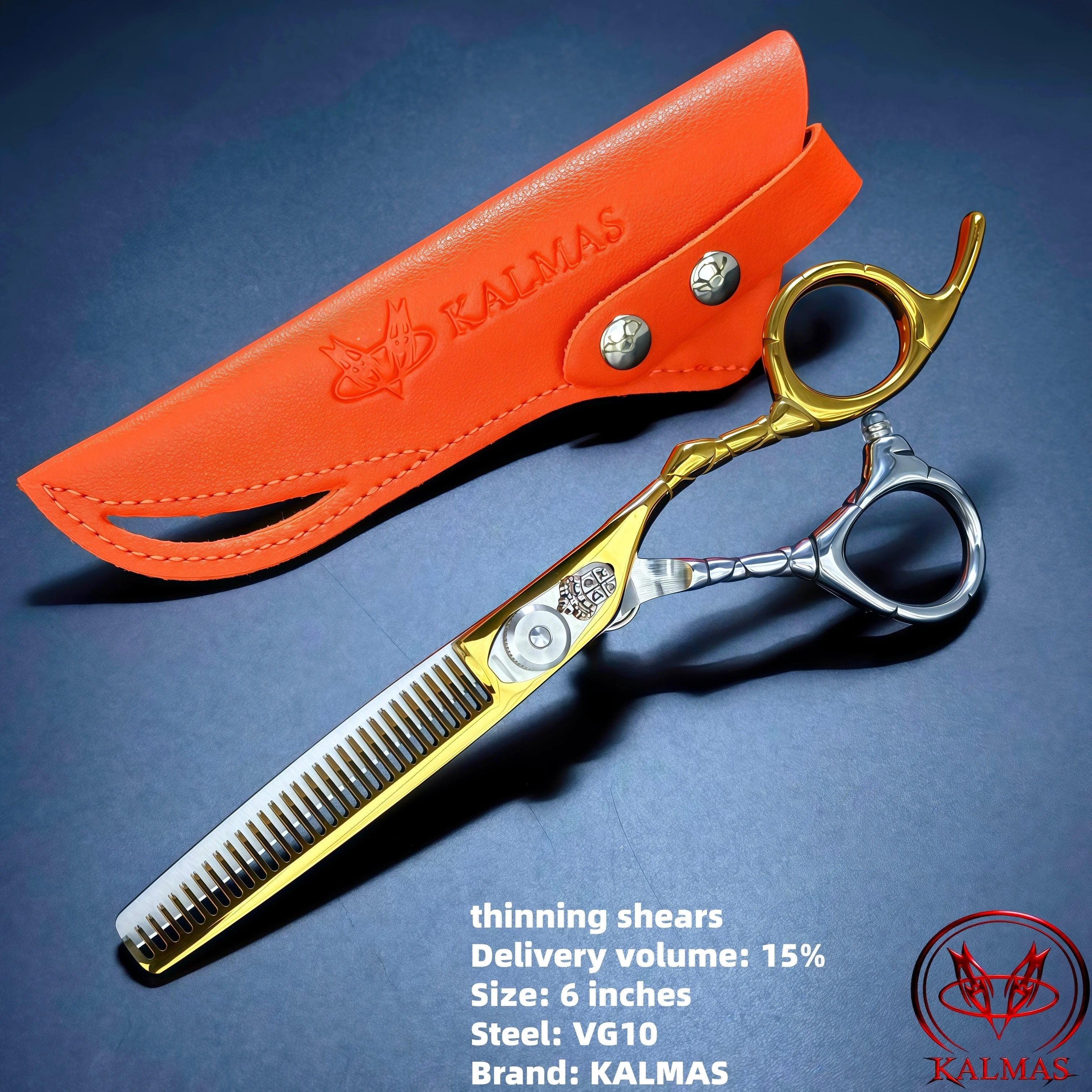 KALMAS Professional Hairdressing Scissors Set - Thinning Flat Tooth Scissors for Home Hair Cutting Styling Tools Halalzen