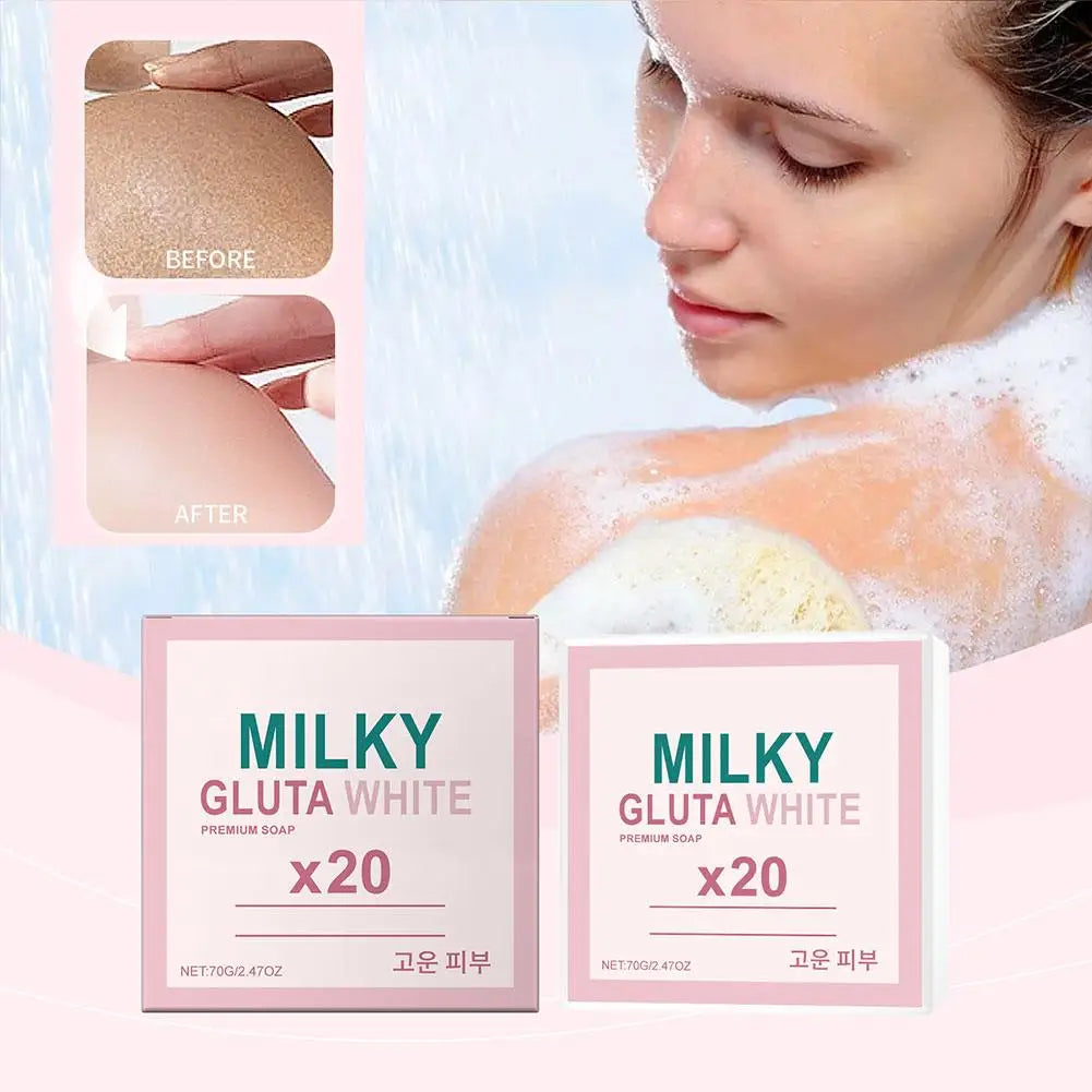 Gentle Milk Bath Soap - Deep Cleansing Exfoliating Oil Control Smoothing Fresh Brightening Reduce Dark Spots Whiten Skincare