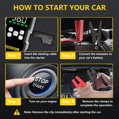 150PSI Air Pump Car Battery Emergency Boosters 7000A Car Jump Starter Power Bank Portable Starting Device Car Starter New