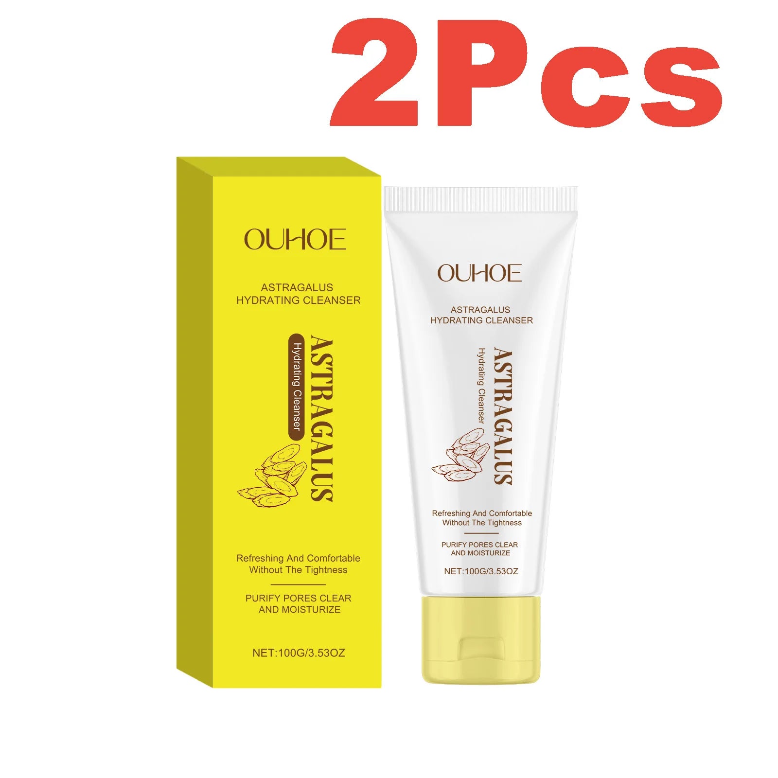 Astragalus Hydrating Facial Cleanser Purifying Pores Deep Cleansing Hydrating Moisturizing Refreshing Non-Drying Daily Face Wash Halalzen
