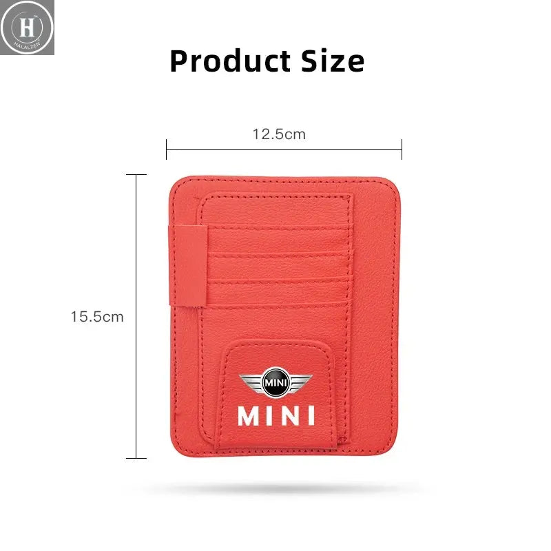Car Sun Visor Glasses Storage Bag Card Ticket Holder Multi-pocket For Mini Cooper JCW Works R56 R50 F54 F55 F56 F57 F60 R52 R53 HALALZEN