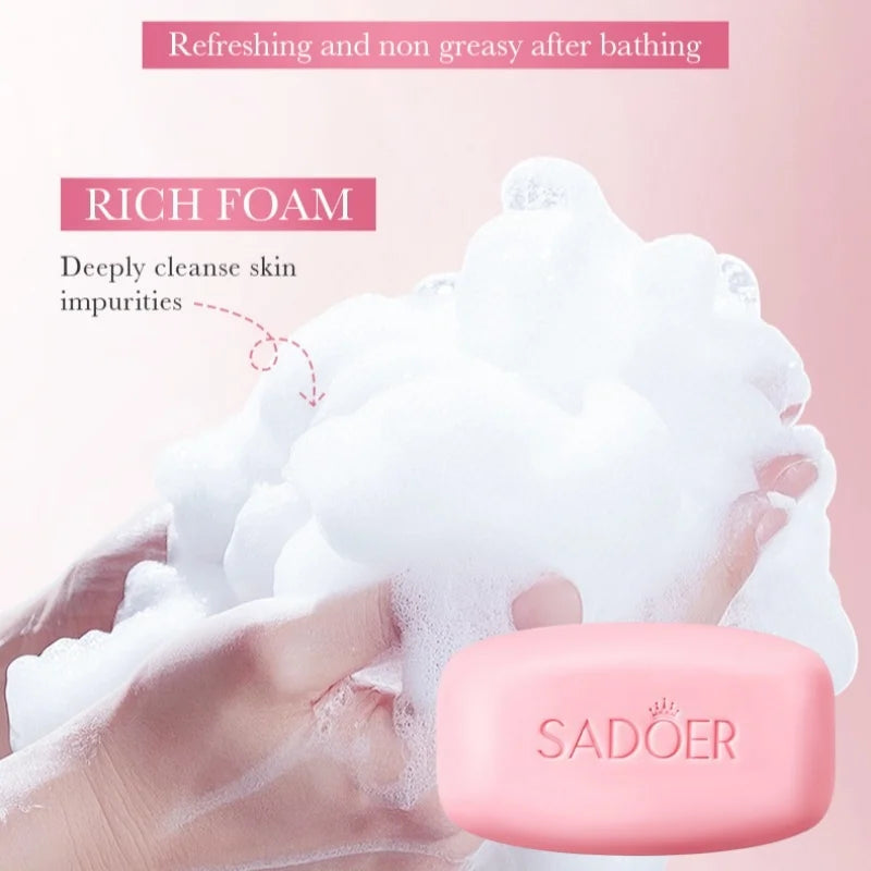 100g Rose Milk Fragrance Cleansing Soap, Contains Glycerin, Niacinamide, Aloe Vera Leaf Extract, Milk Extract, Calcium Carbonate, and Rose Extract. Easy to Rinse, Deeply Cleanses Skin Impurities, Refreshes and Controls Oil, L Halalzen