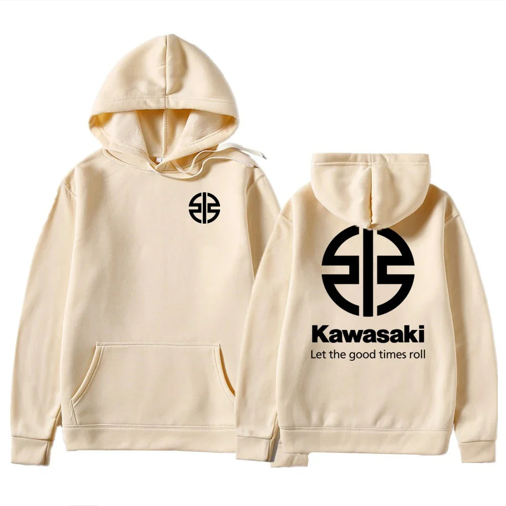 Spring and Autumn Men's New Kawasaki River Mark Logo Hoodie Women's Casual Sports Hoodie Couple Street Fashion Top