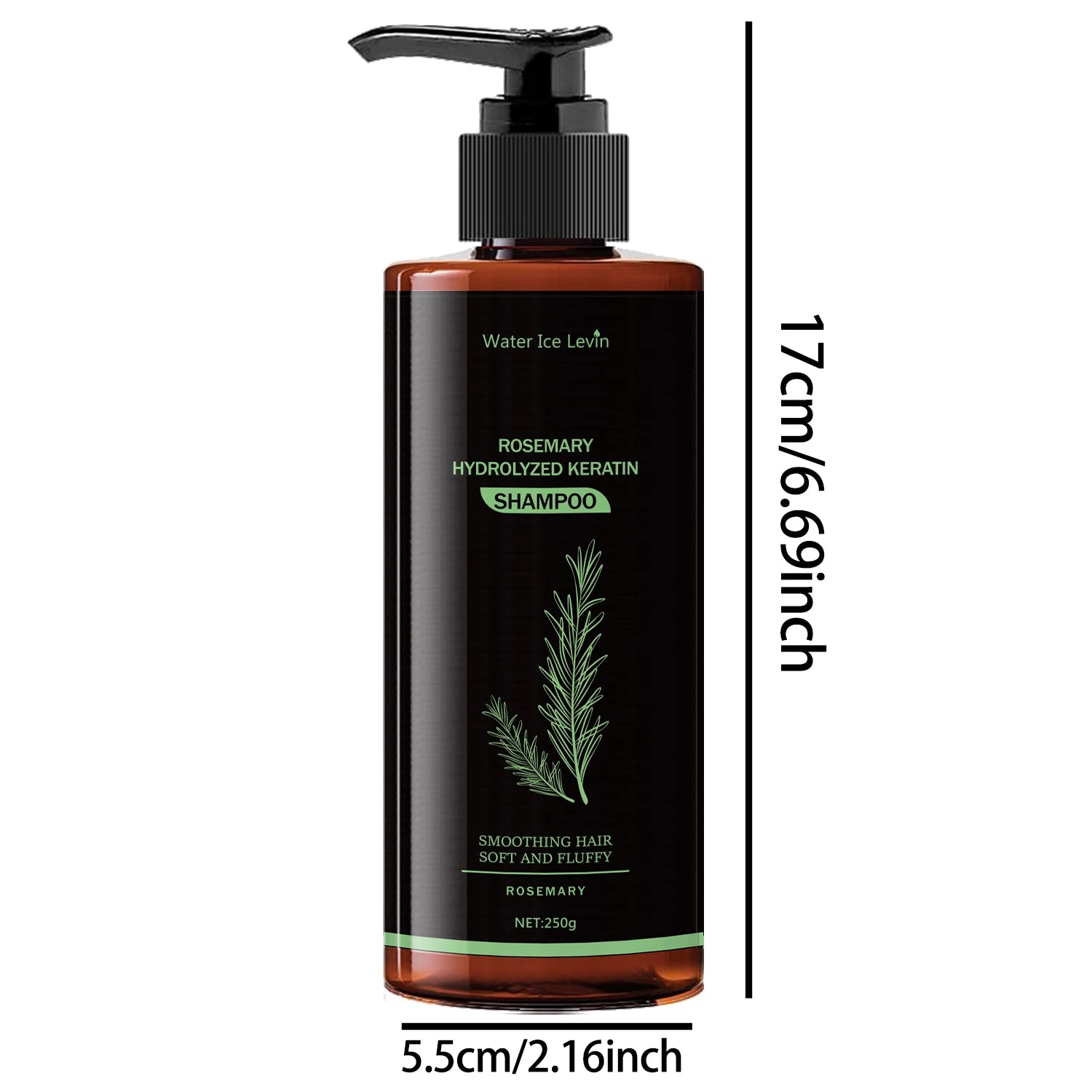 Rosemary Keratin Shampoo - Fresh and Non-Greasy, Rich in Rosemary Extracts and Amino Acids, Healthy Hair, Enlarged Volume, Care for Every Hair Halalzen