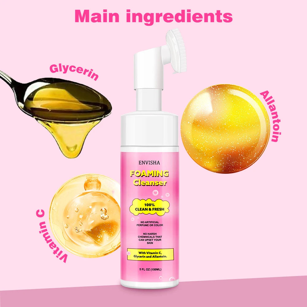 ENVISHA Foaming Cleanser Face Skin Care Oil Control Cleansing Exfoliating Mousse Smooth Moisturizing Whitening Shrinking Pores Halalzen