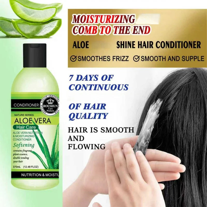ROUSHUN LOE VERA SHAMPOO CONDITIONER  SET Clean the scalp, nourish hair, and provide fluffy, smooth, and fragrant hair care Halalzen